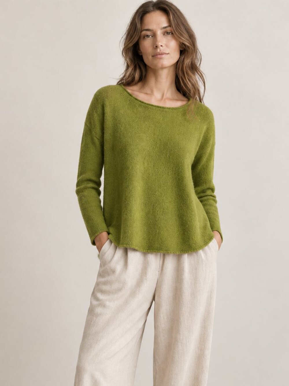 Kuna - Baby Alpaca Silk Mohair Oversized Sweater - Chartreuse